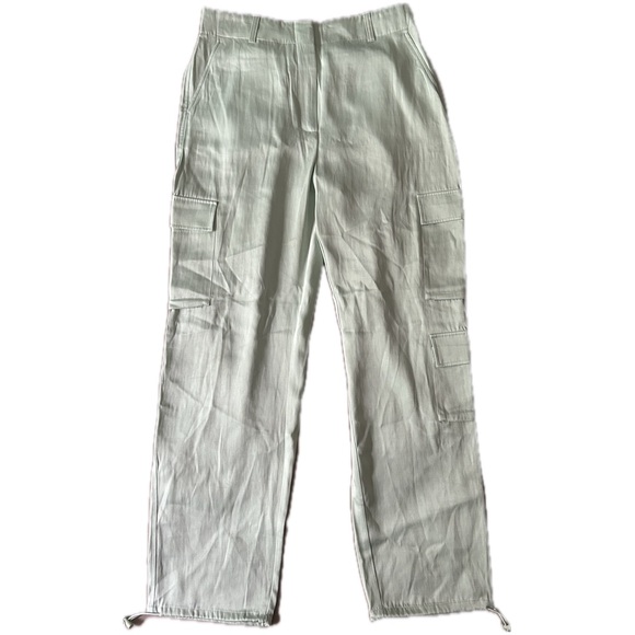 Brand New Light Green Babaton Satin Cargo Pants - Size 10 - Picture 3 of 5